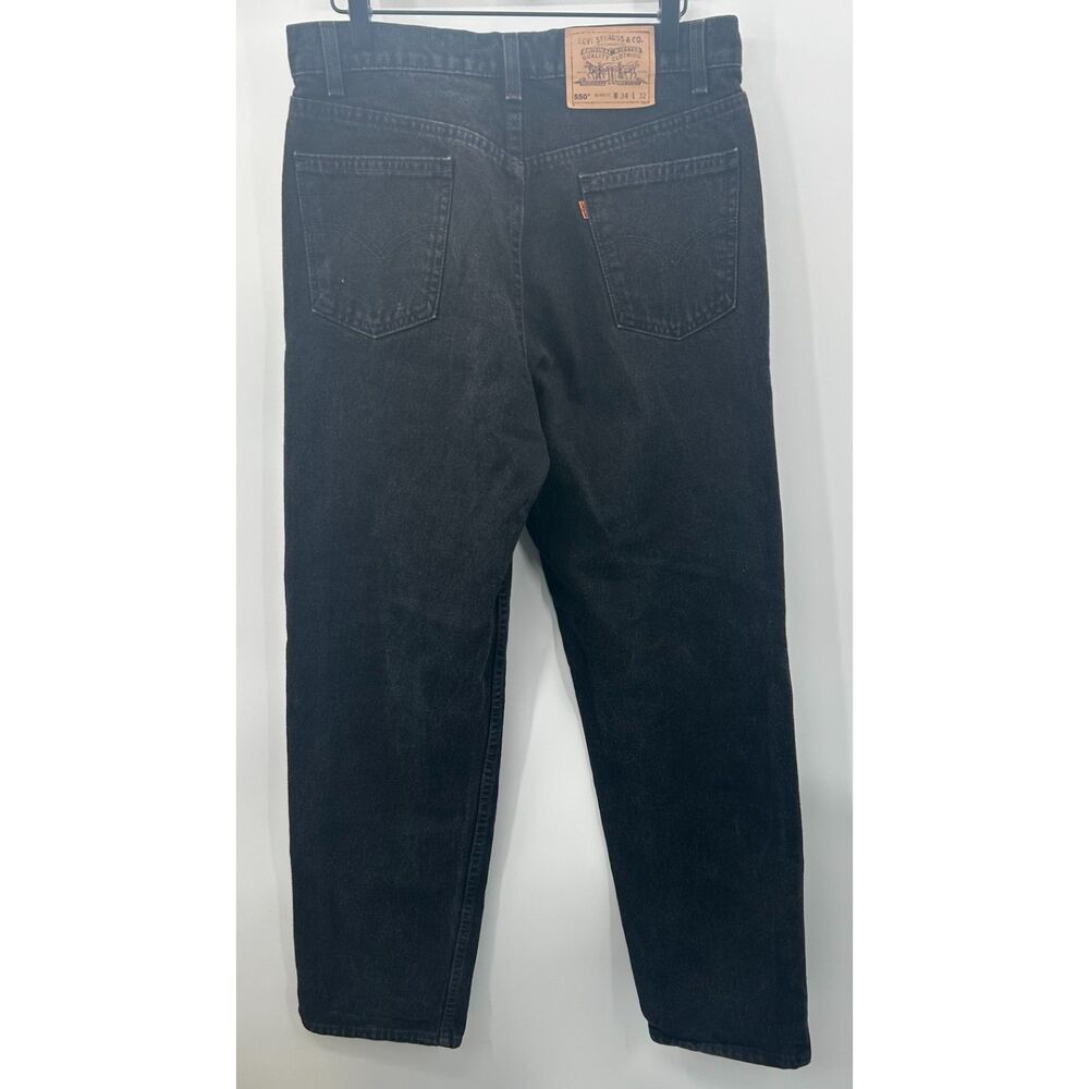 VTG Levi's 550 Jeans 32x32 Faded Black Relaxed Made USA Tag 34x32 Orange Tab